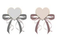 ハートとリボンイラストset