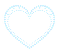 水色の点々フレームハート