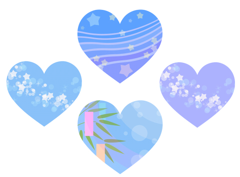 七夕イメージのイラスト素材ハート