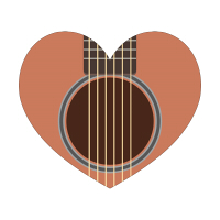 ギターイラストのハートマーク