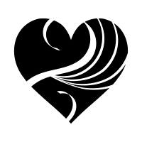 白い波模様の黒ハート01