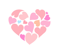 ピンクの小さいハートが集ったハート