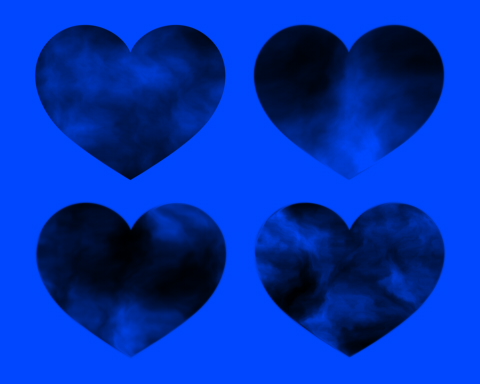 サンプルもやもや模様のハートモノクロ