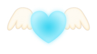 翼が生えたハートブルー