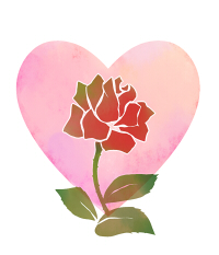 赤バラハートイラスト素材