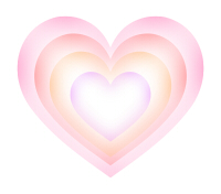 薄い色のハートが重なる素材ピンク