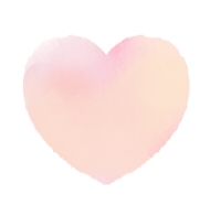 淡いピンクの大きな水彩ハート