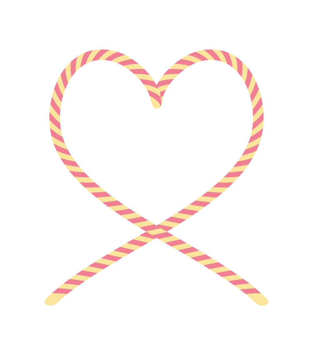 フリー素材 しましま紐のハートフレーム ハートの素材屋