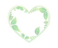 葉っぱのハートフレームイエローグリーン