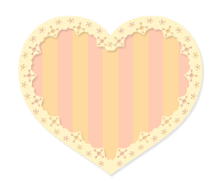 オレンジと黄色のしましまハート