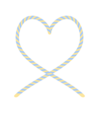 しましま紐のハートフレームブルー