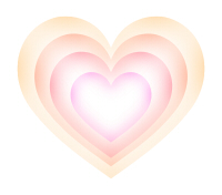 薄い色のハートが重なる素材オレンジ