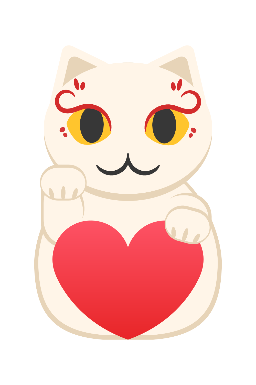 白と黒の招き猫イラスト素材 ハートの素材屋 白と黒の招き猫イラスト素材 ハートの素材屋
