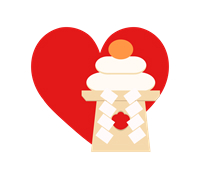 正月イラスト素材鏡餅とハート