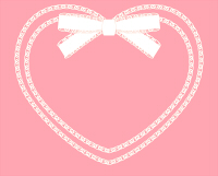 リボン付きハート白フレーム素材