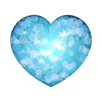 水色ラメハートイラスト