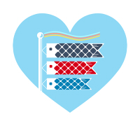 鯉のぼりのイラスト素材ブルー