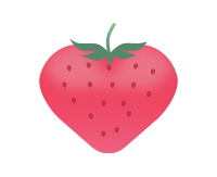 ハート形いちごイラスト素材