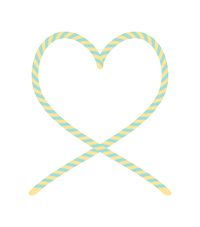 しましま紐のハートフレームグリーン