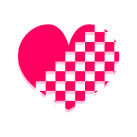 市松模様ハートマークピンク01
