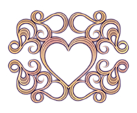 くすんだ色の装飾ハート枠金