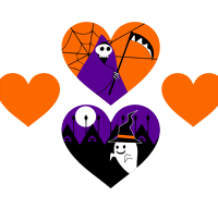 ハロウィンイラストハート