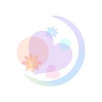 200パープルハートと丸と花