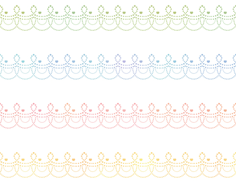 小さい点とハートの装飾横ライン