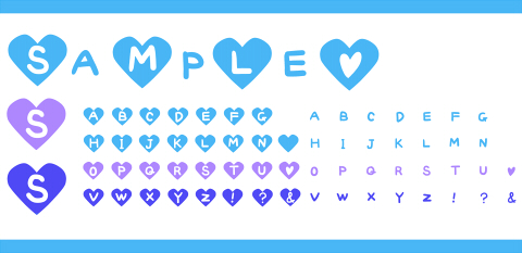 見出し480アルファベットハート素材ブルー系