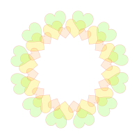 黄緑色フレーム半透明淡色