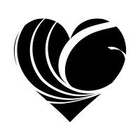 白い波模様の黒ハート04