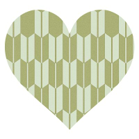 矢絣模様の緑ハート