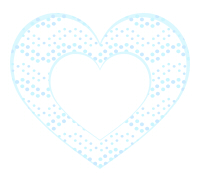 水色点々フレーム重なり