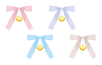 縞リボンとハートチャーム