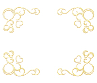 蔦模様とハートの四隅フレーム金色