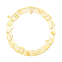 金色音符の輪っかイラスト素材