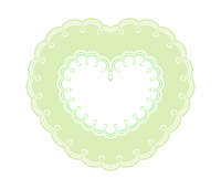 グリーン二重枠の装飾ハートフレーム