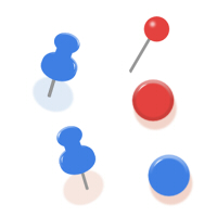 赤や青のピンのイラスト素材