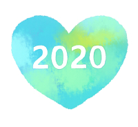 2020白文字水色ハート