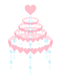 シャンデリア風ハートイラスト