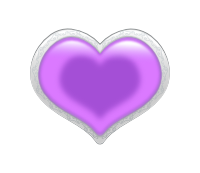 立体的ハートイラスト素材　シルバー枠にパープルのハート