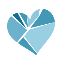 透過ブルーのブロークンハートイラスト素材