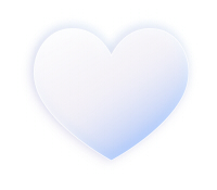 半透明やや紫っぽい青色ハート