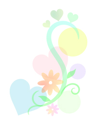 ちらばるハートと蔓と花