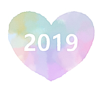 2019ハート素材水彩風薄水色