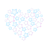 星模様が集まったハートマーク