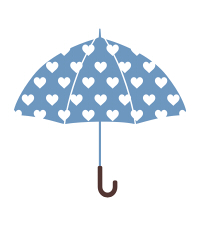 傘イラスト素材水色