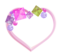 200キラキラ石ハートフレームピンク背景なし