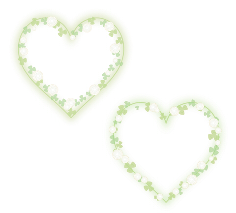 フリーイラスト素材　花のハートフレームシロツメクサ