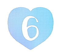 手描き数字が白抜きされたハート素材 青 ハートの素材屋